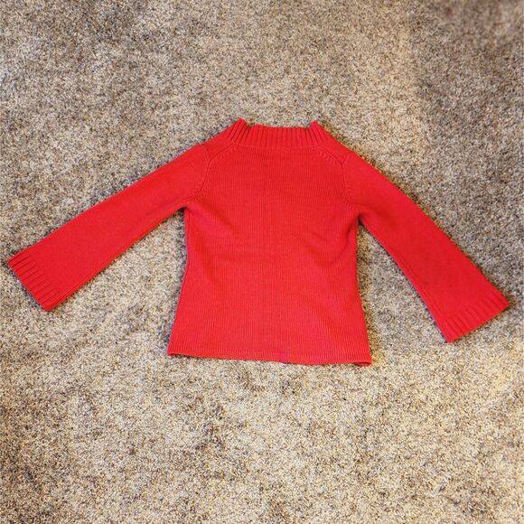 Vtg 60s 70s Sears Red Double Breasted Grandmacore Mod Knit Sweater Bell Sleeve S - Picture 2 of 6